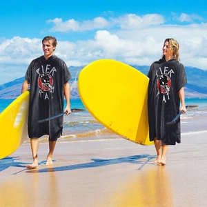 Microfiber Beach Surf Poncho Surfing Wetsuit Changing Hoodie Towel Robe Bathrobe - Picture 1 of 6