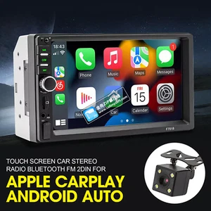 Touch Screen Car Stereo Radio Bluetooth FM 2Din For Carplay Android Auto7MmK - Picture 1 of 24