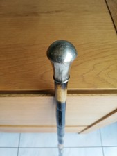 Belle canne massue pommeau argent