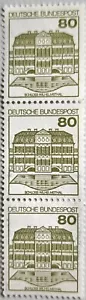 Germany 1982 DEUTSCHES BUNDEPOST, Scott #1810a, Vertical Strip of 3-80 Pf MINT - Picture 1 of 5