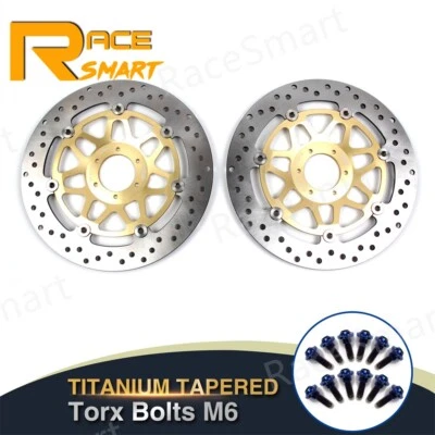 Rotores de disco de freno delanteros + pernos de montaje para Honda CBR900RR 1994 1995 1996 1997 Foto 1 de 4