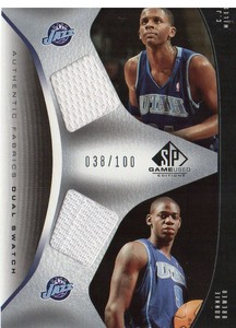 2006-07 SP Game Used Authentic Fabrics Dual Card #BM C.J. Miles/Ronnie Brewer