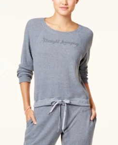 Energie Juniors Size Large Pajama Casual Top Straight Lounging Gray Tie Front - Picture 1 of 7