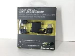 Scosche Compact Keychain Charge And Sync Cable Micro-USB and Mini-USB - Picture 1 of 3