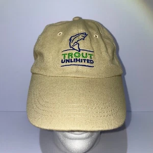 Vintage Trout Unlimited Baseball Cap Yellow Unstructured Embroidered Cotton - Picture 1 of 6
