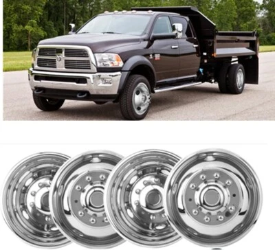 SET OF 19.5" STAINLESS WHEEL SIMULATORS FOR 2008-2025 DODGE RAM 4500 5500 10 LUG - Image 1 of 4