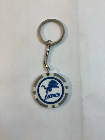 Detroit Lions Poker Chip Keychain Key Chain NFL Cover