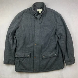 J Crew Mens Jacket Large Gray Full Zip Long Sleeve Field Coat Wool Nylon Blend - Picture 1 of 13