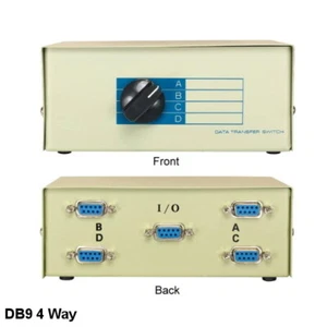 Kentek 4-Way DB9 Female Data Transfer Switch Box RS-232 Serial Printer Device PC - Picture 1 of 1