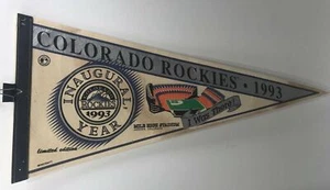 COLORADO ROCKIES Pennant Baseball MLB 1993 INAUGURAL TEAM Vintage Mile High - Picture 1 of 10