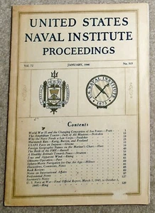 US Naval Institute Proceedings Magazine, January 1946 WW2 Retrospective Issue - Picture 1 of 7