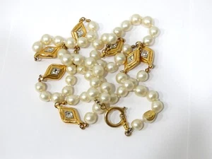 CHANEL MARQUISE Schnitt GRIPOIX Kristall Kunstperle 42" Strang Gold SAUTOIR Halskette - Bild 1 von 6