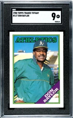 1988 Topps Traded Tiffany #11T Don Baylor SGC 9 MINT A's Orioles Yankees Angels - Image 1 of 2