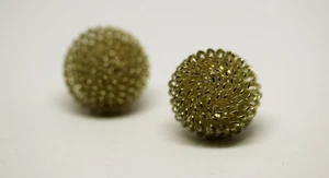 Vintage Gold Tone Metal Studs Earrings - Picture 1 of 4