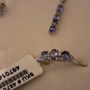 Tanzanite and Diamond Set 9k white Gold - Picture 1 of 7