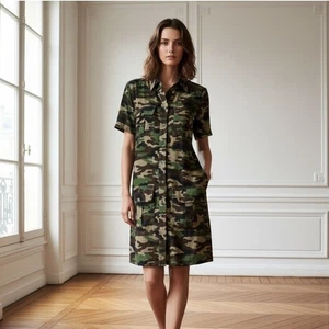Equipment Remy Seidenkleid Camouflage Print Small - Bild 1 von 7