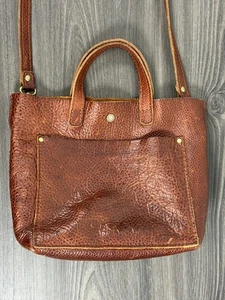 Portland Leather Goods Crossbody Mini Tote Bag Brown Pebble Leather - Bild 1 von 20