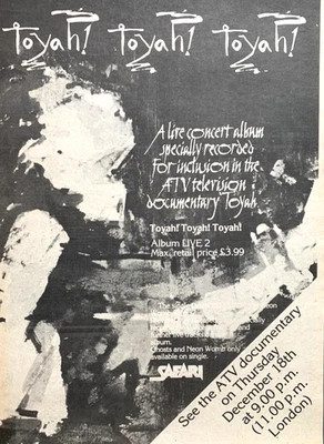 TOYAH 1980 Print ADVERT LIVE ALBUM Safari Records - Image 1 of 3