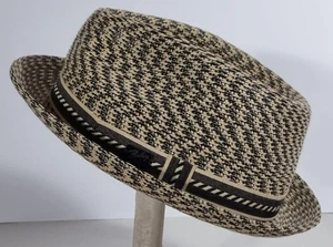 Bailey Of Hollywood Fedora Hat Size L 60cm Woven Straw Style Houndstooth - Bild 1 von 7