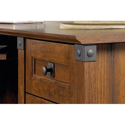 Sauder Carson Forge Engineered Wood L-Desk in Washington Cherry - Image 1 of 4