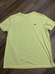 Lacoste Herren Kurzarm Rundhalsausschnitt Pima Baumwolle Größe 6 XL T-Shirt gelb gebraucht, in einwandfreiem Zustand - Bild 1 von 7