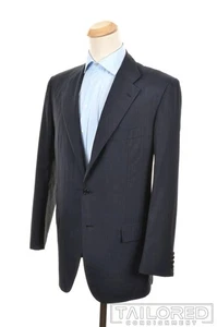 Blazer Chaqueta Abrigo Deportivo KITON Azul Sombra Rayas Lana - EU 54 / US 44 L - Imagen 1 de 9