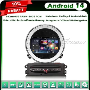 128GB 8-Kern Android 14 DAB+ DVD Autoradio CarPlay GPS Navi für BMW Mini Cooper - Bild 1 von 23