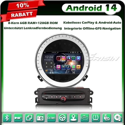 128GB 8-Kern Android 14 DAB+ DVD Autoradio CarPlay GPS Navi für BMW Mini Cooper - Bild 1 von 4