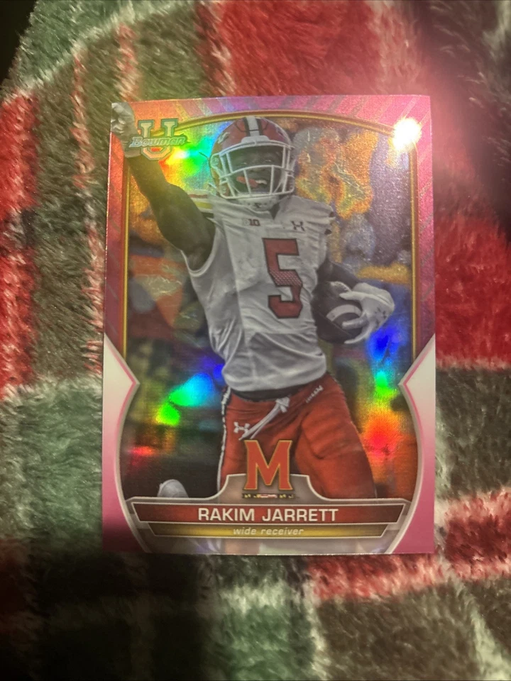 2022 Bowman University Chrome - Rakim Jarrett #2 Pink Refractor (RC) - Image 1 of 1