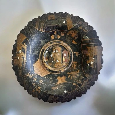 Tazón de papel maché con patas de exportación chino siglo XIX Foto 1 de 4