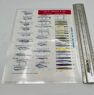 Винтажная таблица цветов и типов приманок Smithwick 1960-е - Изображение 1 из 3