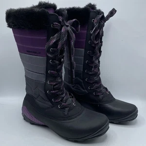 Merrell UK 5 Winterbelle Peak wasserdichte Stiefel Winter lila schwarz Fellbesatz Ski - Bild 1 von 19