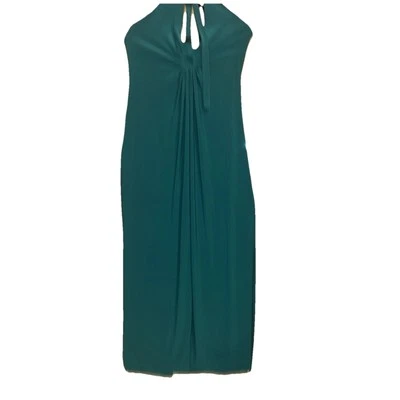 Vintage Essentials By ABS Halter Teal Green Size 10 Maxi Dress Gown Y2K Boho - Image 1 of 4