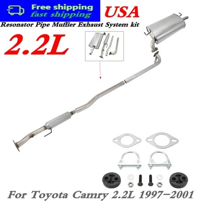 Muffler Exhaust Pipe System kits for Toyota Camry 2.2L 1997 1998 1999 2000 2001 - Image 1 of 4