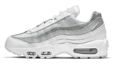 DH3857-100 Nike Air Max 95 bianco argento metallizzato W donna 36 1/2 - Immagine 1 di 2