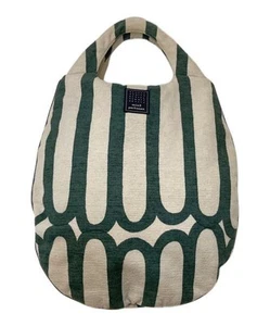 mina perhonen Egg Bag Handbag Green Cotton Leather Japan Used - Picture 1 of 5