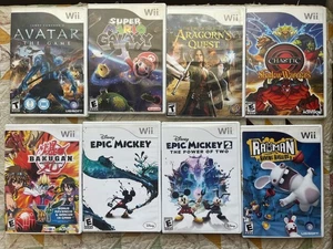 WII GAMES AVATAR MARIO ARAGORN CHAOTIC BAKUGAN EPIC MICKEY RAYMAN - Picture 1 of 9