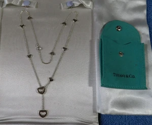 Tiffany & Co. Heart Link Lariat Sterling Silver Necklace with Bag - Picture 1 of 10