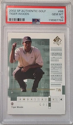 TIGER WOODS 2002 SP Authentic Golf #66 PSA 10  - Image 1 of 2
