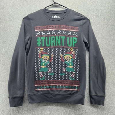 Свитер мужской American Rag маленький черный уродливый рождественский с изображением эльфа - Изображение 1 из 4