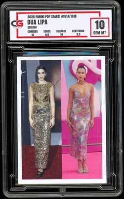 2025 Panini Pop Stars! Sticker #151 Dua Lipa ~ CG 10 GEM - Image 1 of 2
