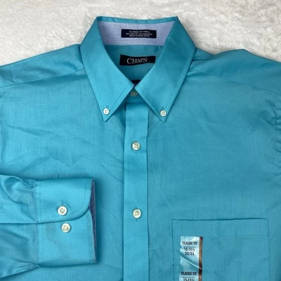 CHAPS Mens Shirt 15.5-32/33 Bermuda Twill Classic Fit Wrinkle Free - Image 1 of 4