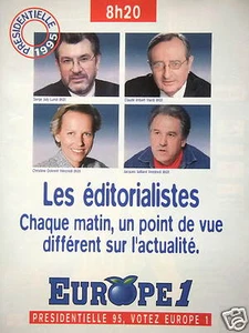 PUBLICITÉ RADIO EUROPE 1 LES ÉDITORIALISTES C.OCKRENT S.JULY C.IMBERT J.JULLIARD - Imagen 1 de 1