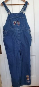 Vintage Disney Catalog Mickey Mouse & Minnie Mouse Bib Overalls Women's XL Y2K - Picture 1 of 6