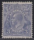 Australia KGV 3d SMW P13 die Ia, 3L22 "thickening of upper frame at right" mh