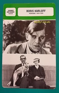 British Horror Film Actor Boris Karloff (Period 1919-29)  French Film Trade Card - Picture 1 of 1