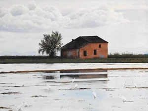 NUEVO ORIGINAL ""Perellonà"" vacaciones playa paisaje marino costa española españa pintura al óleo - Imagen 1 de 1
