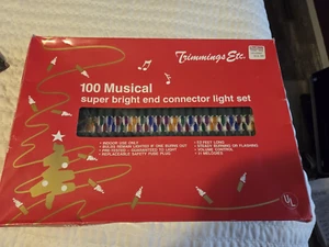 Trimmings Etc.100 Musical super bright end connector light set new - Picture 1 of 4