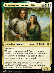 Aragorn and Arwen, Wed High Quality Altered Art Custom Card - Picture 1 of 5