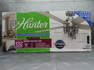 Hunter Agnew 52in LED Indoor Brushed Nickel Ceiling Fan 51214 (Missing Parts) - Picture 1 of 5